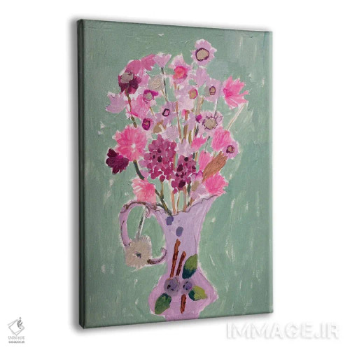 تابلو مدرن صورتی ها اثر شارلوت هاردی - نمای پرسپکتیو محصول