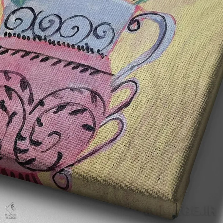 تابلو مدرن ابرشکوفه اثر شارلوت هاردی - نمای نزدیک بافت بوم