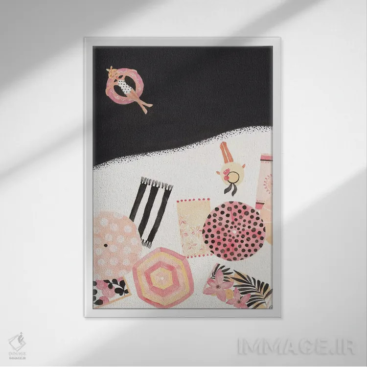 تابلو دکوراتیو زمان ساحل اثر کریتینگ تارین - نمای قابدار سفید