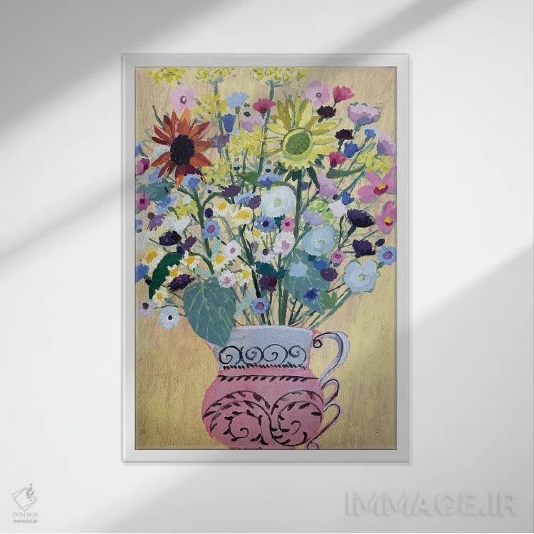 تابلو مدرن ابرشکوفه اثر شارلوت هاردی - نمای قابدار سفید