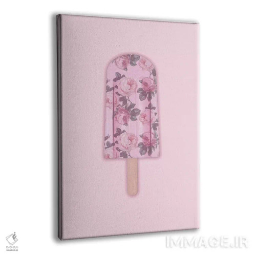 تابلو مینیمال بستنی یخی گل دار اثر امانوئلا کاراتونی - نمای پرسپکتیو محصول