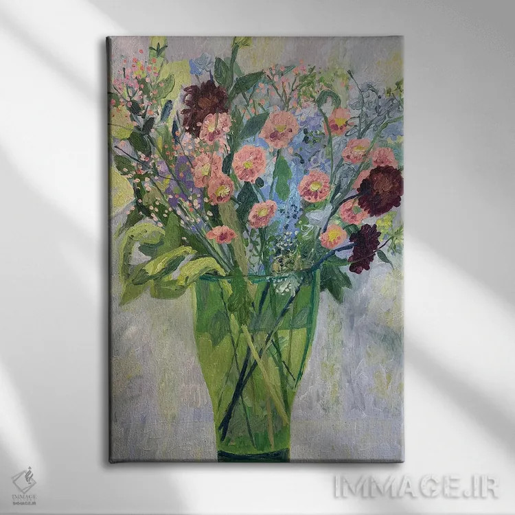 تابلو مدرن ستاره ای های نارنجی اثر شارلوت هاردی - نمای روبهرو روی دیوار