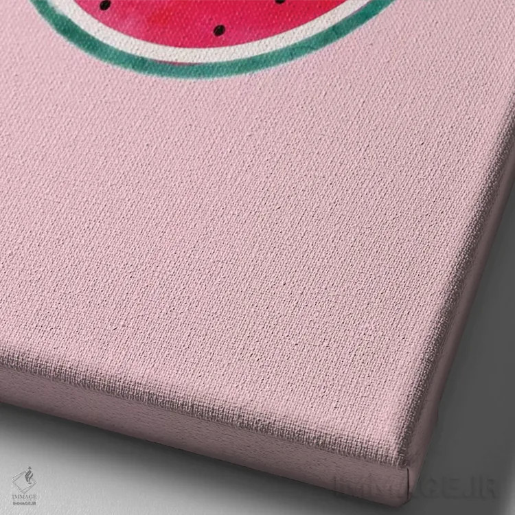 تابلو مینیمال تو خاص هستی مثل یک در هندوانه! اثر امانوئلا کاراتونی - نمای نزدیک بافت بوم