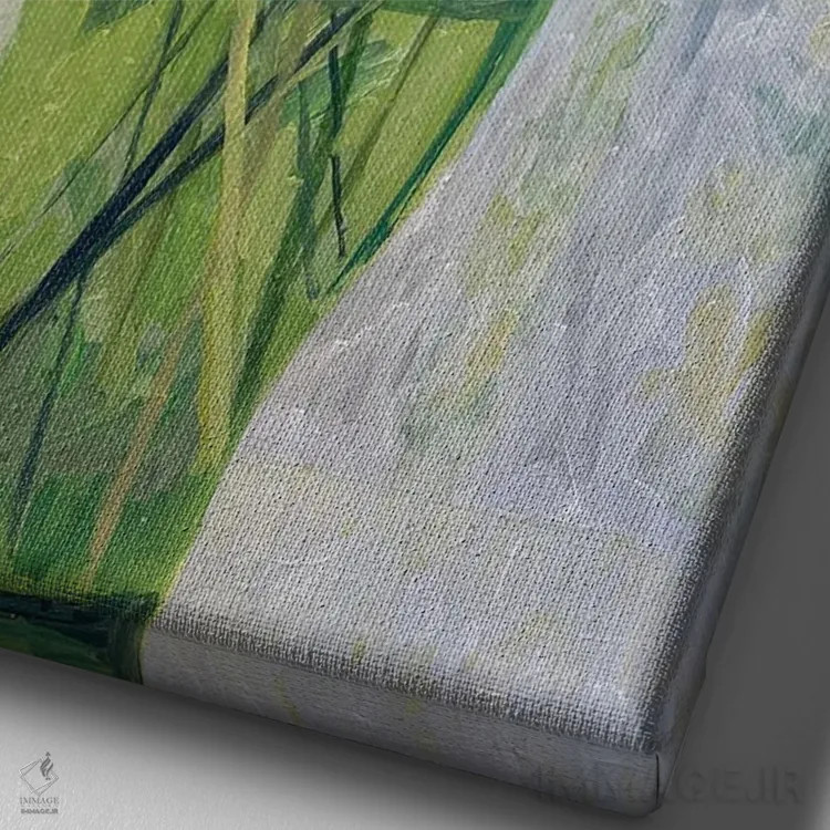 تابلو مدرن ستاره ای های نارنجی اثر شارلوت هاردی - نمای نزدیک بافت بوم