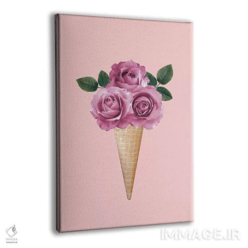 تابلو مینیمال بستنی گل دار اثر امانوئلا کاراتونی - نمای پرسپکتیو محصول