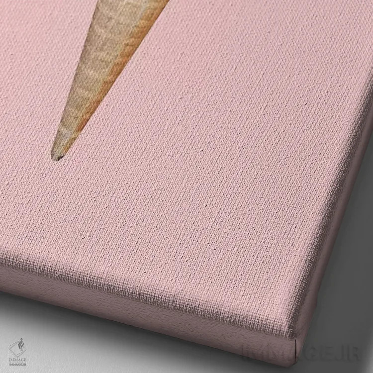 تابلو مینیمال بستنی گل دار اثر امانوئلا کاراتونی - نمای نزدیک بافت بوم