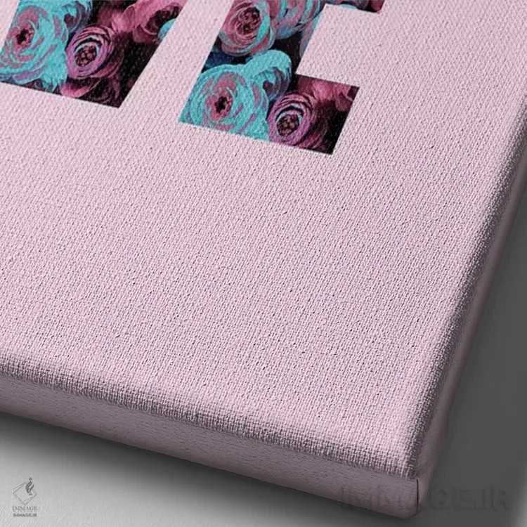 تابلو دکوراتیو عشق گل دار اثر امانوئلا کاراتونی - نمای نزدیک بافت بوم