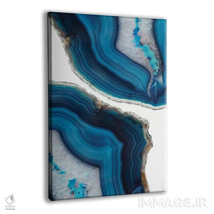 تابلو انتزاعی اگات آبی اثر امانوئلا کاراتونی - نمای پرسپکتیو محصول