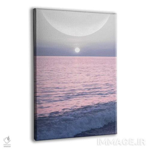 تابلو دکوراتیو ماه و خورشید روی دریا اثر امانوئلا کاراتونی - نمای پرسپکتیو محصول