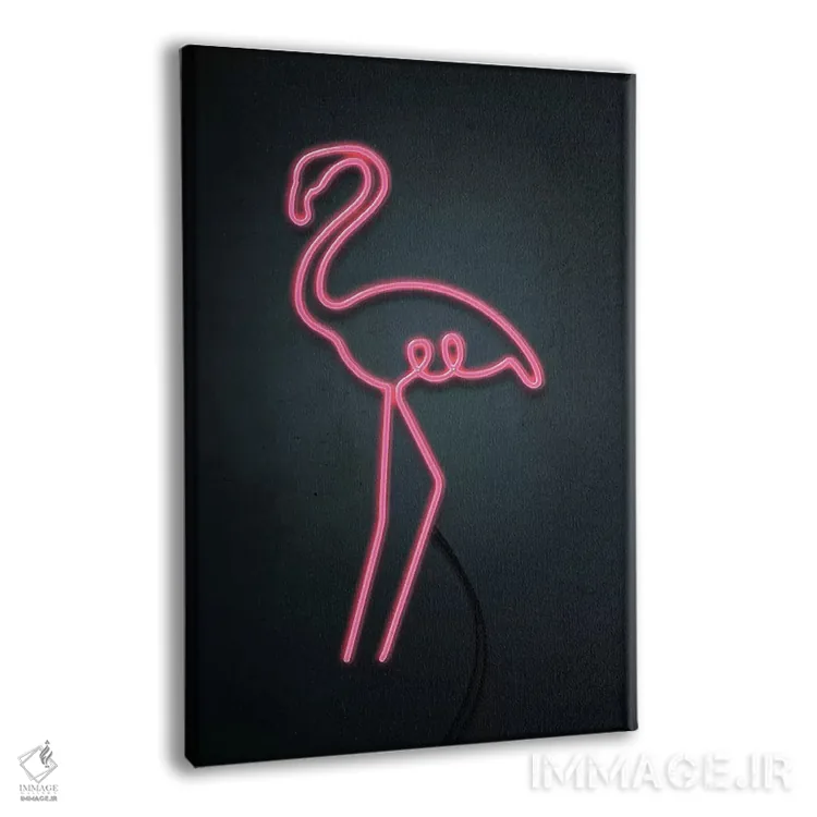 تابلو دکوراتیو فلامینگوی نئونی اثر امانوئلا کاراتونی - نمای پرسپکتیو محصول
