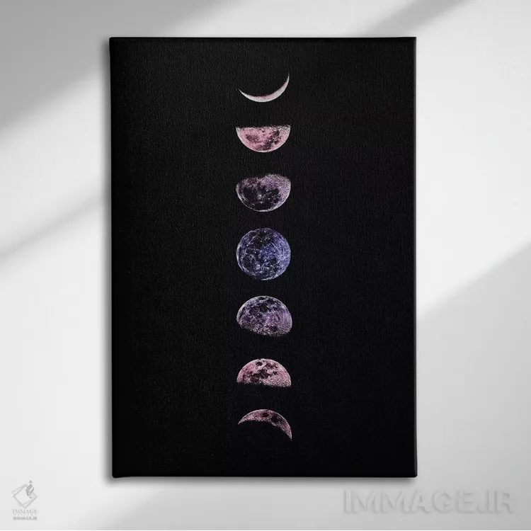 تابلو دکوراتیو مراحل ماه اثر امانوئلا کاراتونی - نمای روبهرو روی دیوار