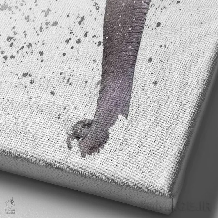 تابلو دکوراتیو فیل بزرگ اثر امانوئلا کاراتونی - نمای نزدیک بافت بوم