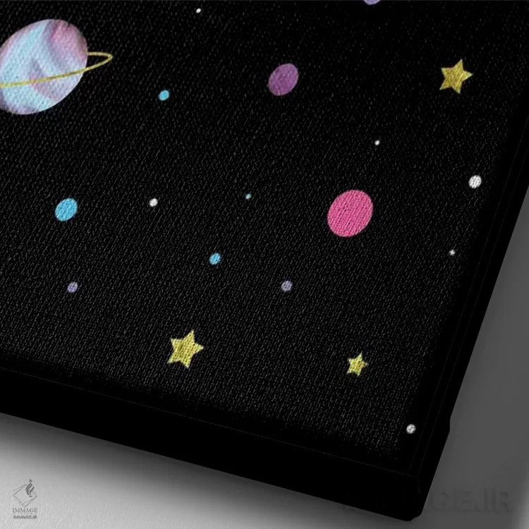 تابلو دکوراتیو جهان بزرگ اثر امانوئلا کاراتونی - نمای نزدیک بافت بوم