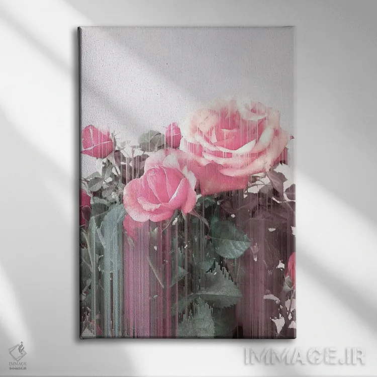 تابلو دکوراتیو رز تمام روز اثر امانوئلا کاراتونی - نمای روبهرو روی دیوار