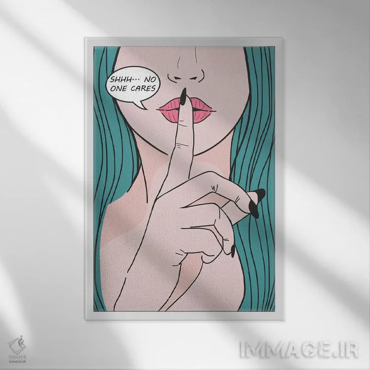 تابلو دکوراتیو او می گوید اثر امانوئلا کاراتونی - نمای قابدار سفید