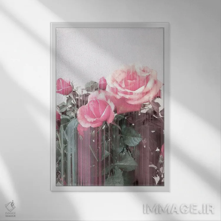 تابلو دکوراتیو رز تمام روز اثر امانوئلا کاراتونی - نمای قابدار سفید