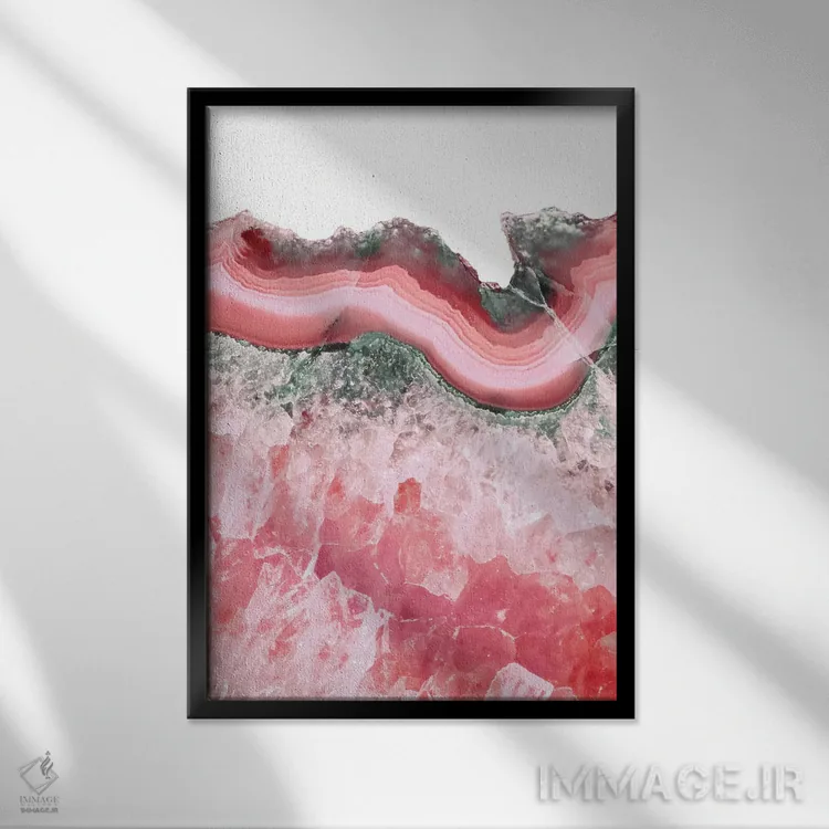 تابلو دکوراتیو اگات مرجانی زنده اثر امانوئلا کاراتونی - نمای قابدار مشکی