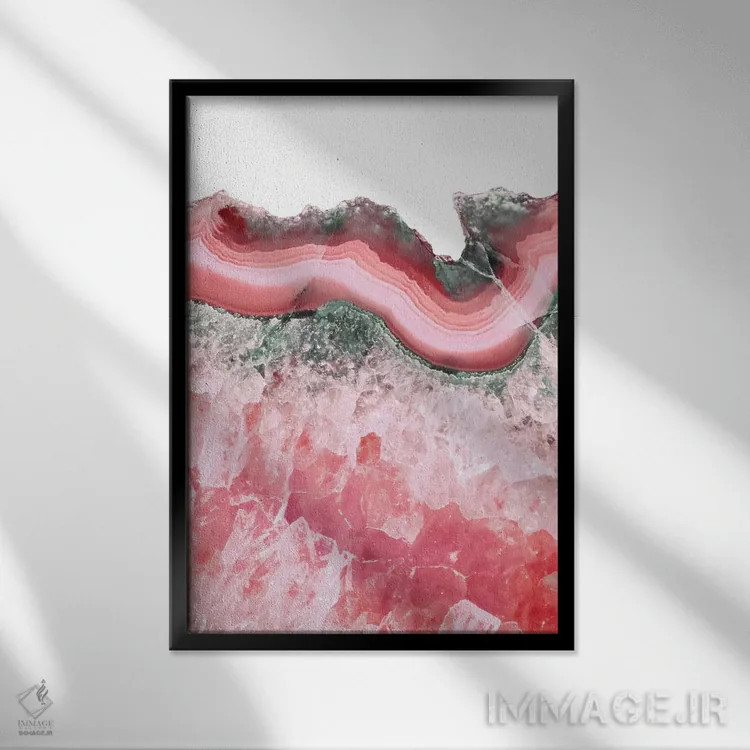 تابلو دکوراتیو اگات مرجانی زنده اثر امانوئلا کاراتونی - نمای قابدار مشکی