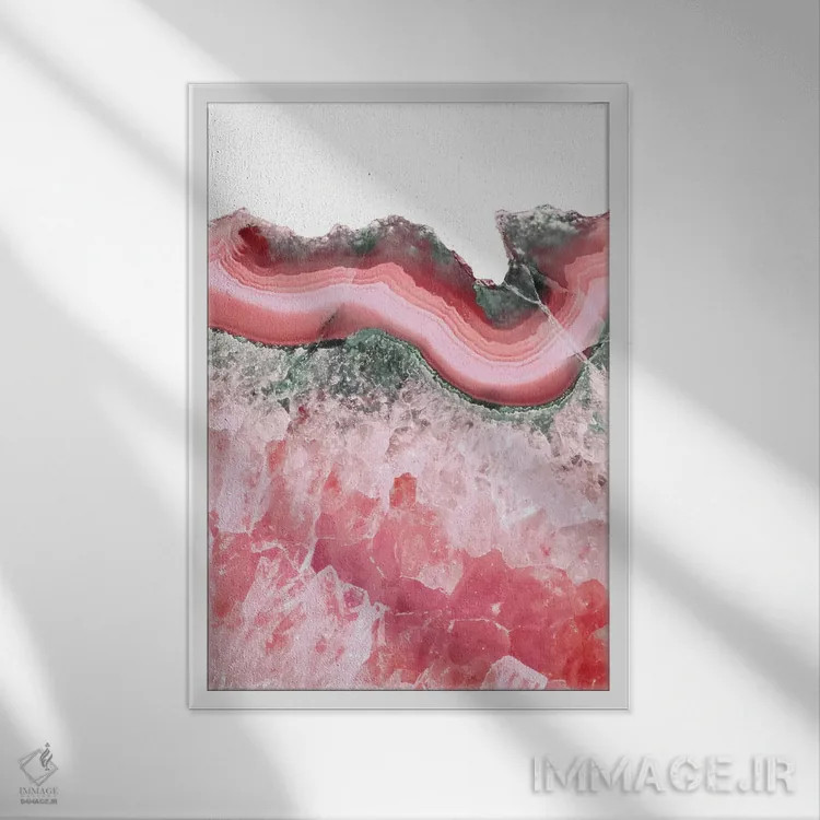 تابلو دکوراتیو اگات مرجانی زنده اثر امانوئلا کاراتونی - نمای قابدار سفید