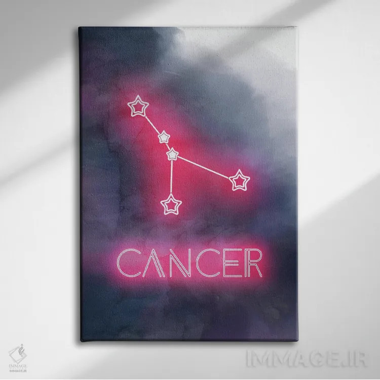 تابلو مدرن نماد زودیاک سرطان اثر امانوئلا کاراتونی - نمای روبهرو روی دیوار