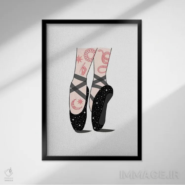 تابلو دکوراتیو باله فضایی اثر امانوئلا کاراتونی - نمای قابدار مشکی