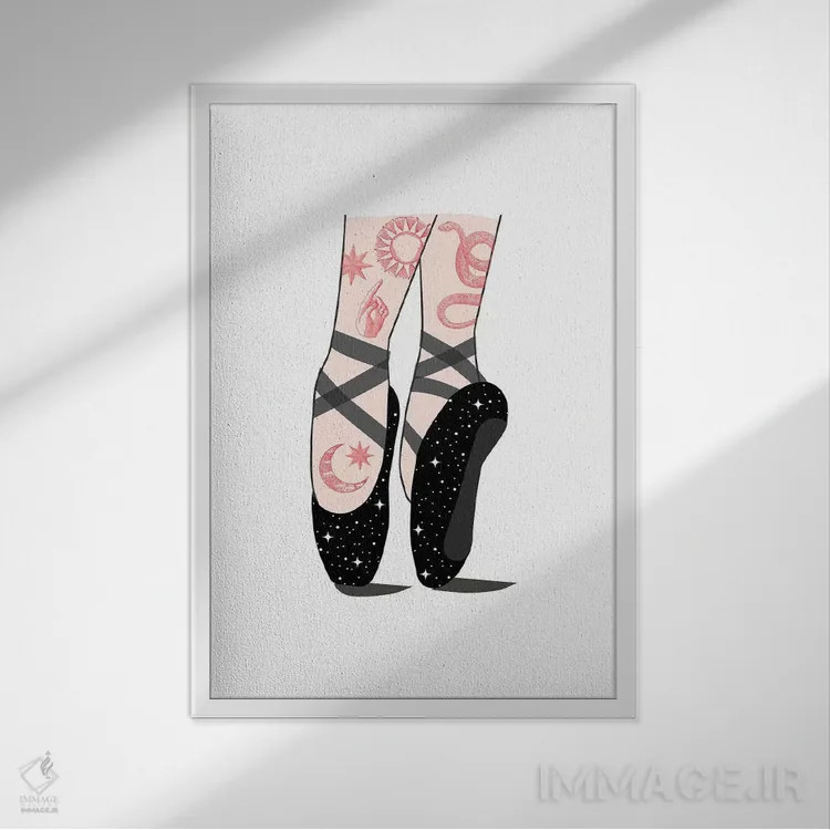 تابلو دکوراتیو باله فضایی اثر امانوئلا کاراتونی - نمای قابدار سفید