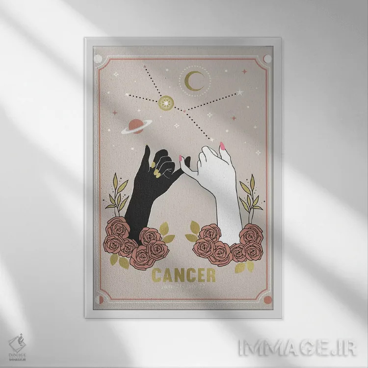 تابلو دکوراتیو سرطان اثر امانوئلا کاراتونی - نمای قابدار سفید