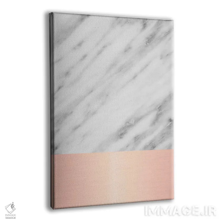 تابلو مینیمال مرمر کارارا با رنگ صورتی اثر امانوئلا کاراتونی - نمای پرسپکتیو محصول
