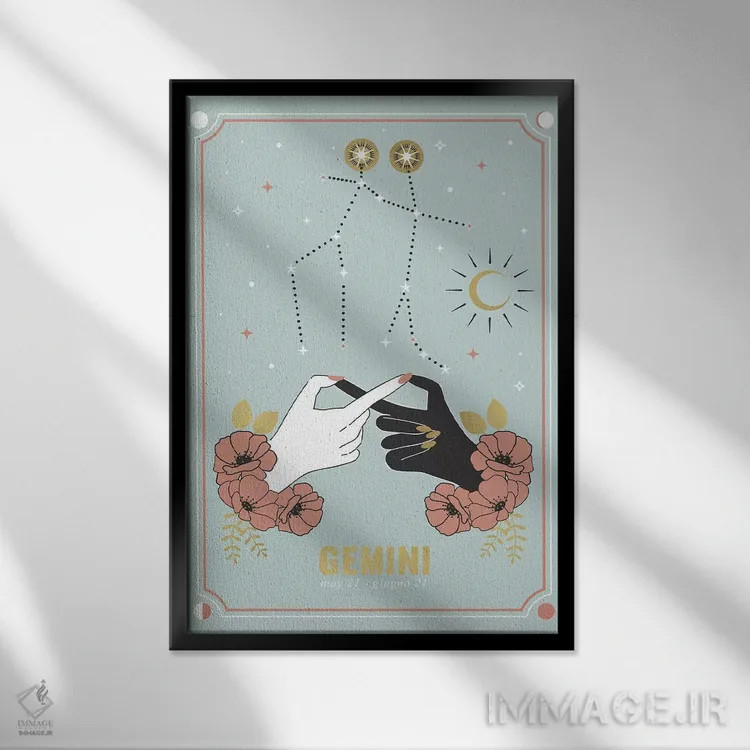 تابلو دکوراتیو دوپیکر اثر امانوئلا کاراتونی - نمای قابدار مشکی