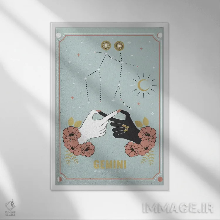 تابلو دکوراتیو دوپیکر اثر امانوئلا کاراتونی - نمای قابدار سفید