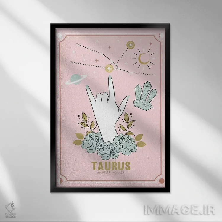 تابلو دکوراتیو برج ثور اثر امانوئلا کاراتونی - نمای قابدار مشکی