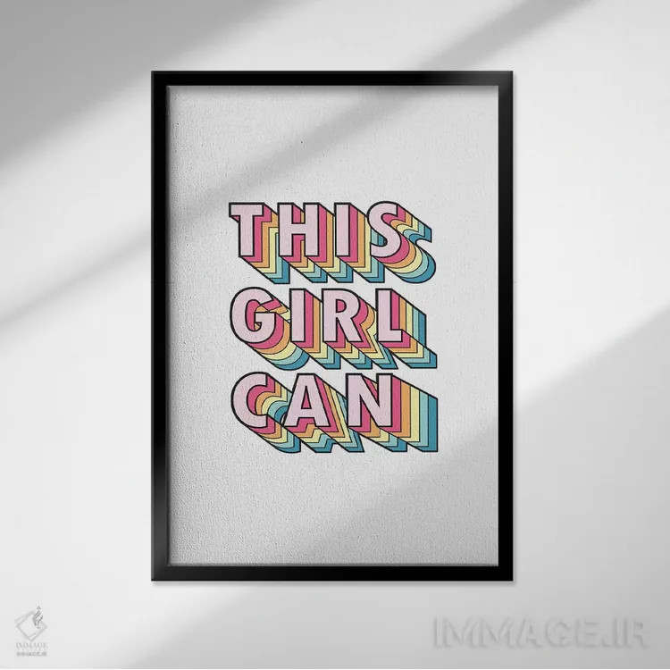 تابلو دکوراتیو این دختر می تواند اثر امانوئلا کاراتونی - نمای قابدار مشکی