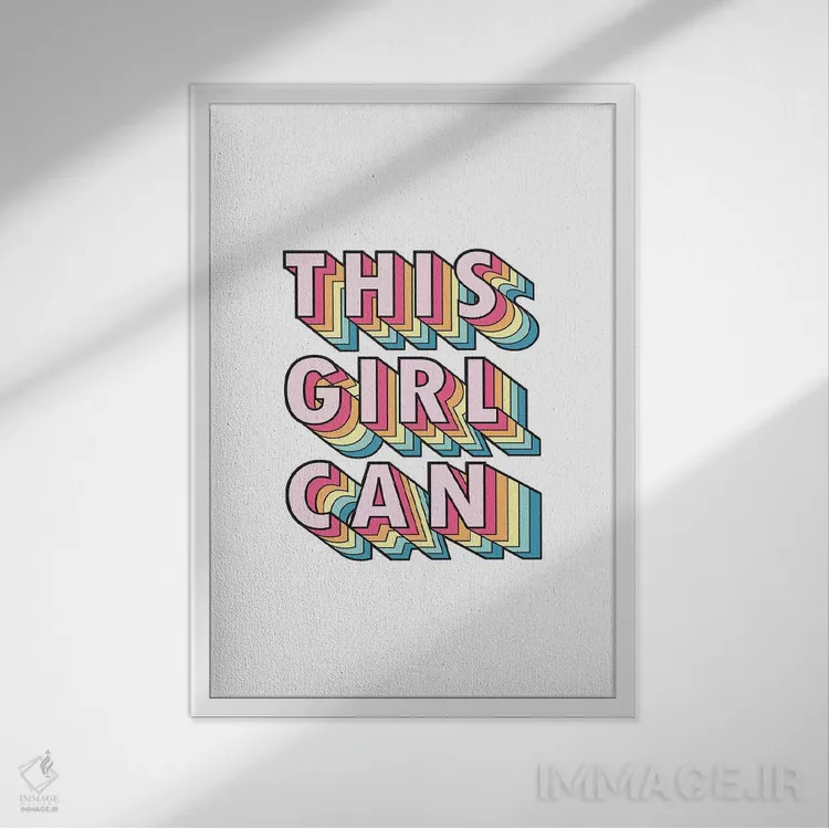 تابلو دکوراتیو این دختر می تواند اثر امانوئلا کاراتونی - نمای قابدار سفید