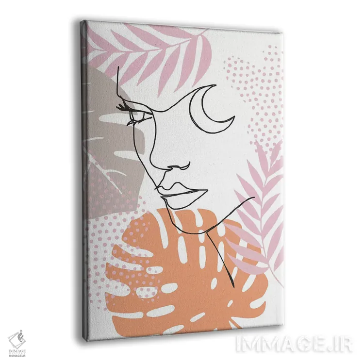 تابلو مینیمال طرح خطی دختر عجیب وغریب اثر امانوئلا کاراتونی - نمای پرسپکتیو محصول