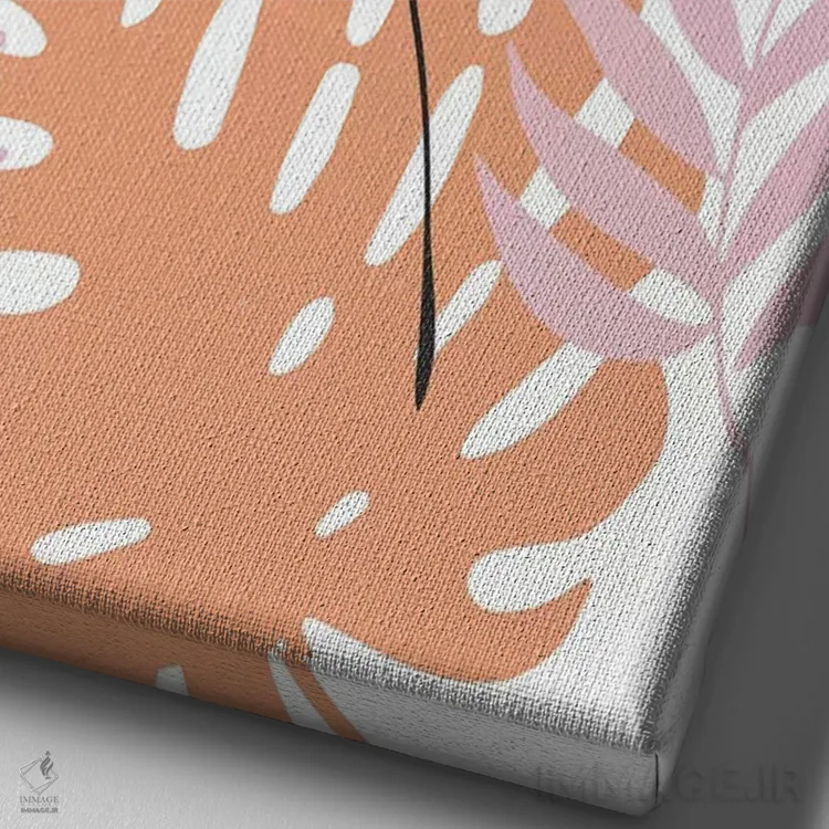 تابلو مینیمال طرح خطی دختر عجیب وغریب اثر امانوئلا کاراتونی - نمای نزدیک بافت بوم