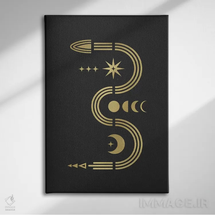 تابلو دکوراتیو مار طلایی اثر امانوئلا کاراتونی - نمای روبهرو روی دیوار