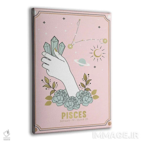 تابلو دکوراتیو نماد زودیاک حوت اثر امانوئلا کاراتونی - نمای پرسپکتیو محصول