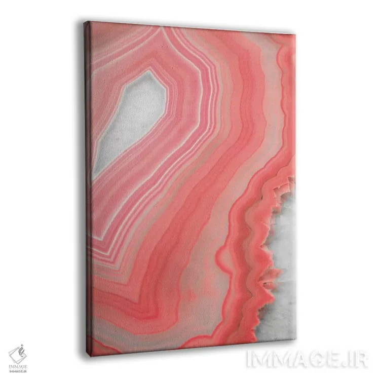 تابلو انتزاعی عقیق مرجانی اثر امانوئلا کاراتونی - نمای پرسپکتیو محصول