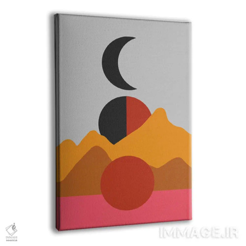 تابلو مینیمال تپه های ماه گون اثر امانوئلا کاراتونی - نمای پرسپکتیو محصول