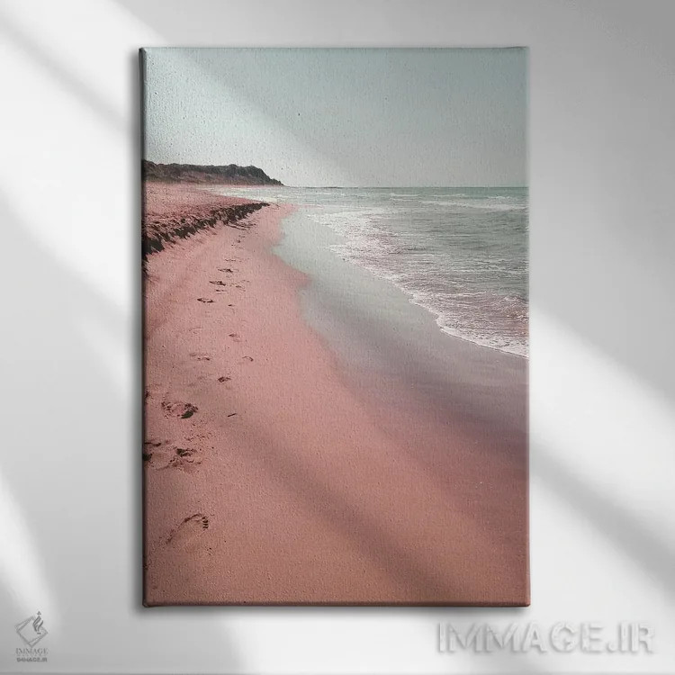 تابلو دکوراتیو اقیانوس صورتی وحشی اثر امانوئلا کاراتونی - نمای روبهرو روی دیوار