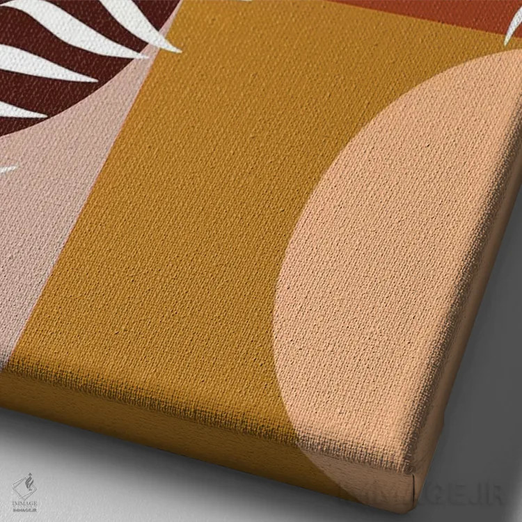 تابلو انتزاعی تم هندسی زمین پخته اثر امانوئلا کاراتونی - نمای نزدیک بافت بوم