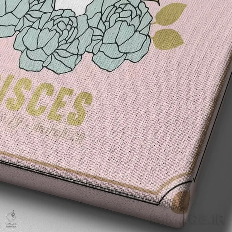 تابلو دکوراتیو نماد زودیاک حوت اثر امانوئلا کاراتونی - نمای نزدیک بافت بوم