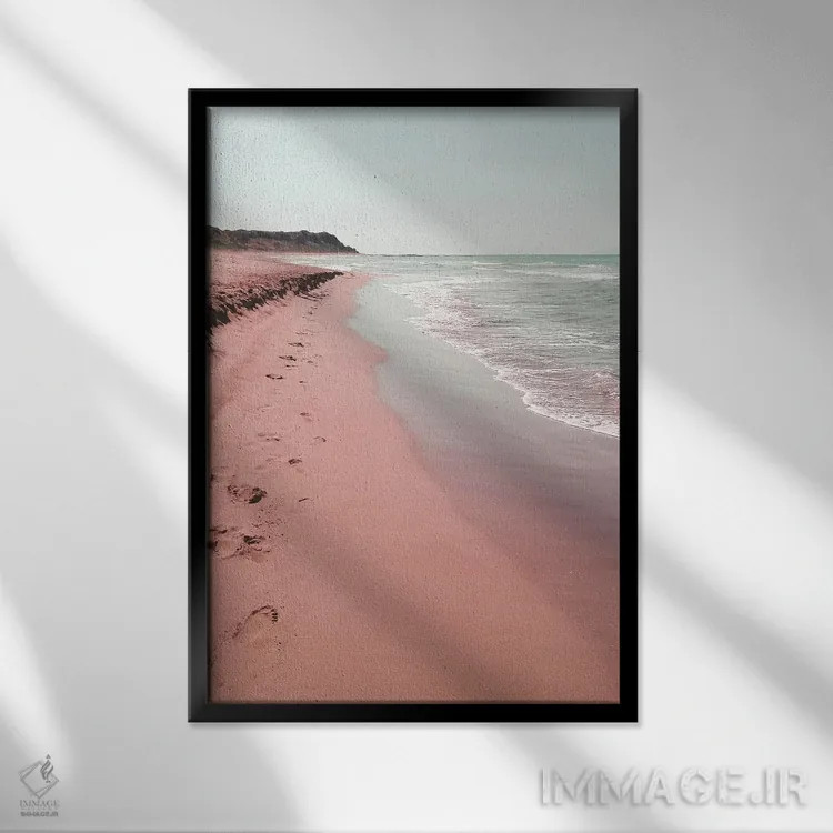 تابلو دکوراتیو اقیانوس صورتی وحشی اثر امانوئلا کاراتونی - نمای قابدار مشکی