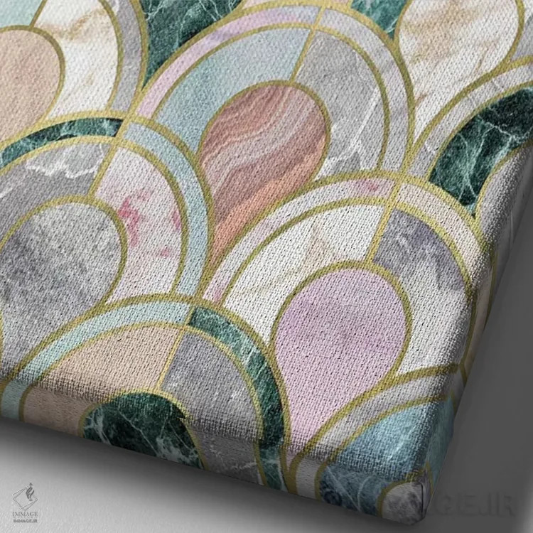 تابلو مدرن تکه کاری های مرمر اثر امانوئلا کاراتونی - نمای نزدیک بافت بوم