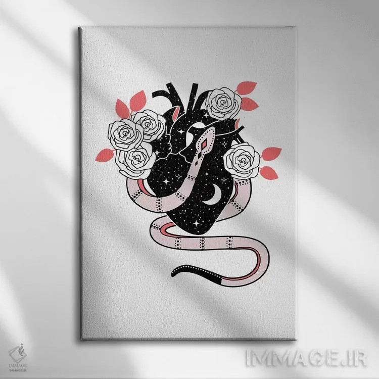 تابلو مینیمال قلب تاریکی اثر امانوئلا کاراتونی - نمای روبهرو روی دیوار