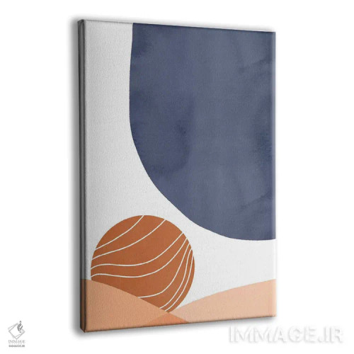 تابلو انتزاعی آبی در غروب اثر امانوئلا کاراتونی - نمای پرسپکتیو محصول