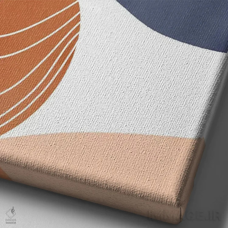 تابلو انتزاعی آبی در غروب اثر امانوئلا کاراتونی - نمای نزدیک بافت بوم