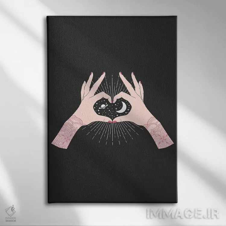 تابلو مینیمال عشق جادویی اثر امانوئلا کاراتونی - نمای روبهرو روی دیوار