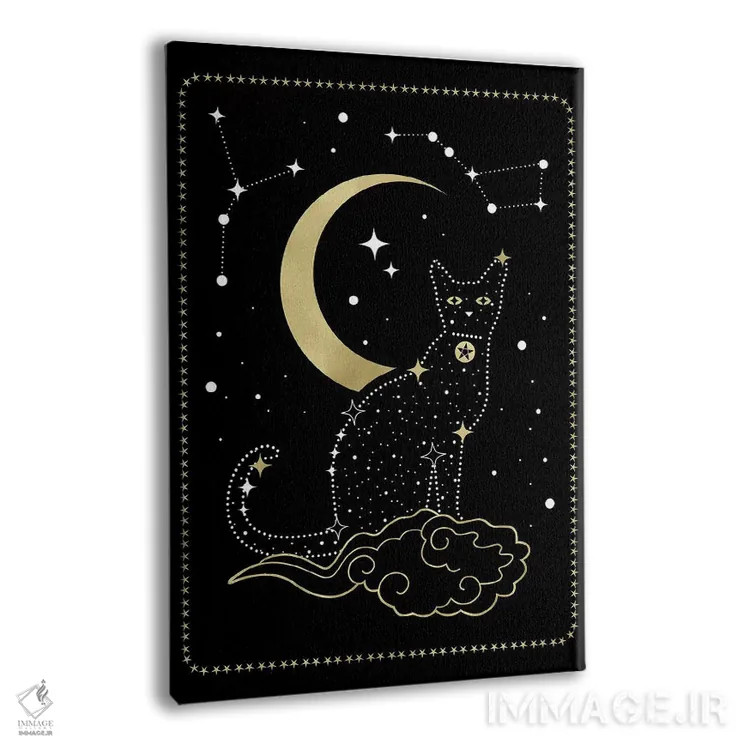 تابلو دکوراتیو صورت فلکی گربه اثر امانوئلا کاراتونی - نمای پرسپکتیو محصول