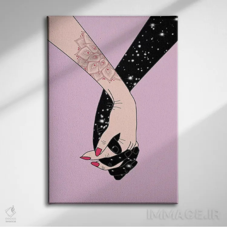 تابلو دکوراتیو با هم اثر امانوئلا کاراتونی - نمای روبهرو روی دیوار